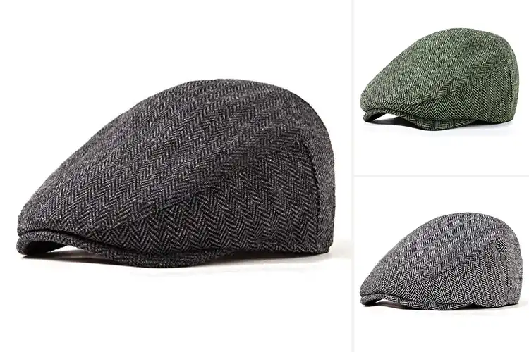 Detailed view of Best Adjustable Wool Newsboy Cap For All Head Sizes