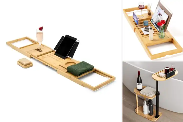 Detailed view of Best Bamboo Tub Organizer
