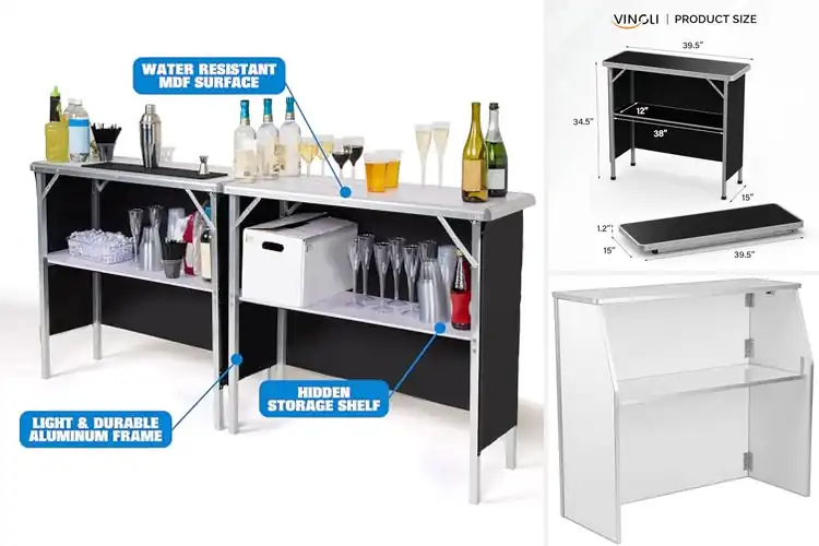 Detailed view of Best Folding Bars to Transform Your Events with Style & Ease