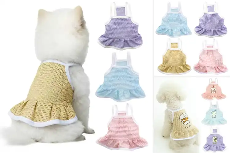 Detailed view of Best Sleeveless Dog Dress With Pullover