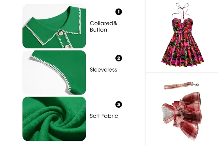 Detailed view of Best Sleeveless Harness Friendly Dress