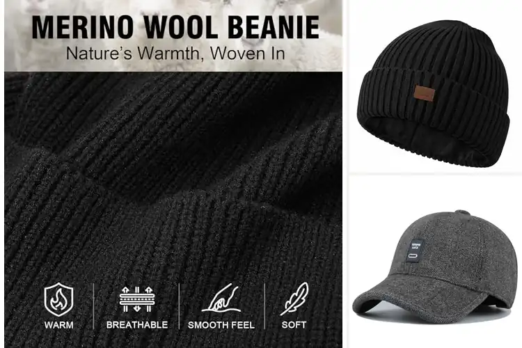 Detailed view of Best Warm Wool Blend Caps