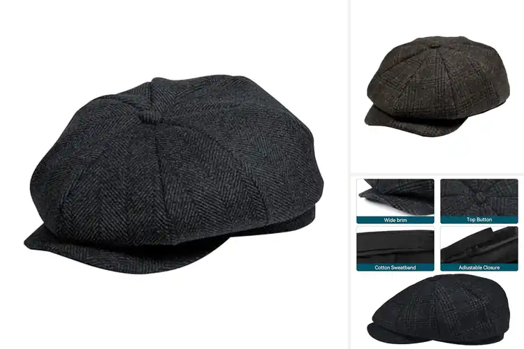 Detailed view of Best Wool And Viscose Blend Newsboy Caps